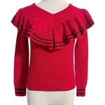 Lovers + Friends  XS  Top Blouse Long Sleeve Shirt Sweater Ruffle Photo 1