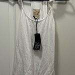 Chaser NWT White Vintage Rib Ruffle Racer Back Tank Top Size Medium Photo 0