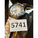 White Silicone Strap Stainless Steel Quartz Watch NEW BATTERY Silver Photo 5