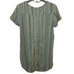 Cloth & Stone Anthropologie Green Striped Linen Blend Tunic Shirt Dress Size XS Photo 4