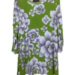 Bob Mackie Vintage  Wearable Art Green Floral Dress Size Xs Photo 0