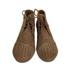 Toms  Desert Wedge Suede Perforated Leather Ankle Booties Heel‎ Cork Women's 10 Photo 2