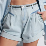 One Teaspoon Streetwalkers High Waist 80S Fit Denim Shorts Aztec Blue Size 30 Photo 0