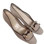 Salvatore Ferragamo  GRAY SHOES SZ 8.5 A2 Women's Gold Accent Black Trim Office Photo 2
