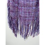 Unbranded Purple Woven Poncho Cape One Size Fringe Artsy Handmade Unique Photo 2