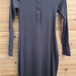 Stateside  Size Small Ribbed Henley Long Sleeve Midi Length Collared Dress Photo 4