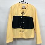 Vintage I.S.B inc. women’s blazer suit jacket yellow & black button down Size 12 Photo 0