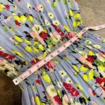 byTiMo Semi Couture Long Sleeve Ruffle Mock Neck Mini Dress Floral Blue Medium M Photo 12