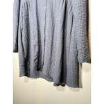 ZARA  Crinkle Cotton Beach A-Line Button Down Tunic Shirt Dress Grey/Blue Medium Photo 2