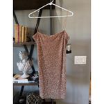 retrofete Dionne Sequin Mini Dress Silver Nude Womens Size XL Tan Photo 6