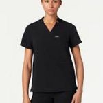 Jaanuu women’s 3-pocket mock wrap scrub top Photo 1