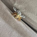 Joan Rivers  bee pin brooch gold tone green eyes rhinestones Photo 13