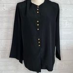 Bedford Fair Lifestyles black button up tunic Size 12P Photo 0