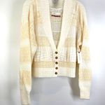 Anthropologie  Pilcro Scarlette Pointelle Crop Cardigan Cream Softie Dollette Photo 3
