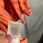 J Jill Pima Slub Elbow Sleeve Tee XL Coral Floral Print Cotton‎ Top Classic Orange Photo 2