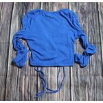 Princess Polly  - Blue Long Sleeve Ribbed Crop Top‎ - Size 4 Photo 4