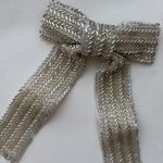 Beaded Bow Hair Clip Silver Photo 3