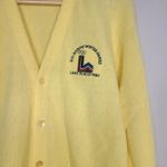 Vintage Etonic 1980 Lake Placid Winter Olympics Yellow Cardigan Size XL Photo 1