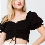 ✨HP✨COTTON CANDY LA Cinched Woven Womens Crop Top✨ Black Size L Photo 0