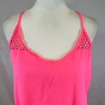 Bright neon pink netted back swim coverup or mini dress size small Photo 1