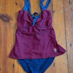 U.S. Polo Assn. US Polo Association Striped Red and Blue Swimsuit Size XL Photo 0