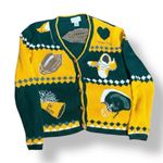 Vintage 90s Green Bay Packers Football Knit Cardigan Sweater Small Cheesehead Photo 9