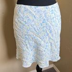 Silk floral mini skirt w small slit Size M Photo 1