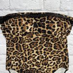 Newport News  One Piece Swimsuit Size 14 Bandeau Leopard Sequin Halter Photo 2