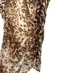 Cable & Gauge Cable Gauge Womens XS / S Blouse Animal Print Top Ruched Sides Sheer Lined VNeck Photo 3