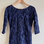 ZARA Trafaluc Blue with Silver Pattern Midi Dress Low Back Cutout Womens… Photo 2