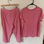 Liz Claiborne  Red and White Striped Sleepwear pajama set size XL Photo 1