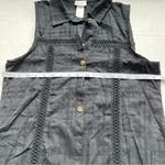 Wearabouts shirt dress semi sheer embroidered black collared button up small Photo 6