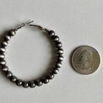 Red Saguaro Trading Post Navajo Style Pearl Hoop Earrings Photo 2