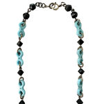 Faux Turquoise Bronze Tone Beaded Necklace Costume Fashion Jewelry 9" Boho Blue Photo 6