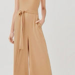 Cuyana  V-Back Pima Cotton Cream Jumpsuit SM Photo 0