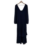 Lulus Tier Elegance Navy Long Sleeve Tiered Maxi Dress Size 2X Blue Photo 2
