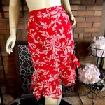 Julian Taylor   RED 1990'S FOLIATE PRINT CHIFFON SKIRT W/RED BLAZER SET (14) Photo 6