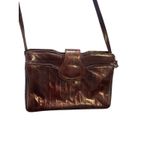 Vintage Genuine Eel Skin Shoulder Bag – Chocolate Brown – Made in Korea Photo 3
