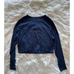 SKIMS Soft Lounge Ringer Long Sleeve Crop Top Navy Multi Size 2X Photo 5