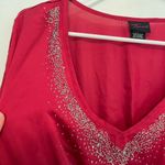 Torrid OLD TAG Plus Size Raspberry Red Beaded Sequin Satin Kimono Sleeve Blouse Photo 2