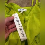 For Love & Lemons NWT  Lorlai Mini Dress in Lime Green Ruched Dress Medium Photo 4