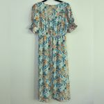 19 Cooper  Floral Puff Sleeve Sweetheart Neck Midi Dress Photo 1