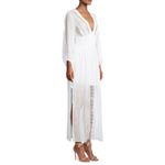 Rebecca Taylor  Long Smock Waist Linen & Crochet‎ Dress Size Large Photo 6