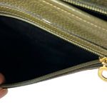 Karina Firenze Pebbled Olive Leather Clutch Made In Italy Some Interior Wear Green Photo 3