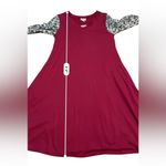 LuLaRoe  NWT Emily Dress‎ Long Sleeve Women’s Size XXS Burgundy Black White Print Photo 6