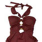 Soluna $148 Women's Standard Buckle Up One Piece Bandeau Swimsuit S Brown Photo 4