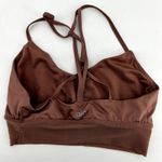 Alo Yoga  Lavish Bra Bralette Glossy Jersey Mesh Slim Straps Woodrose S Photo 3