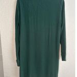 Madewell  Forest Green Long Sleeve Novel Shirt Dress Viscose V Neck Mini Preppy Photo 3