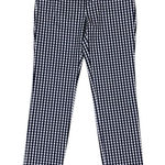J. McLaughlin  Navy Gingham Skinny Pants‎ 10 Preppy Stretch Slim Fit Checkered Photo 0