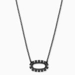 Kendra Scott Brand new Elisa Gunmetal Open Frame Pendant Necklace in Black Spinel Photo 0